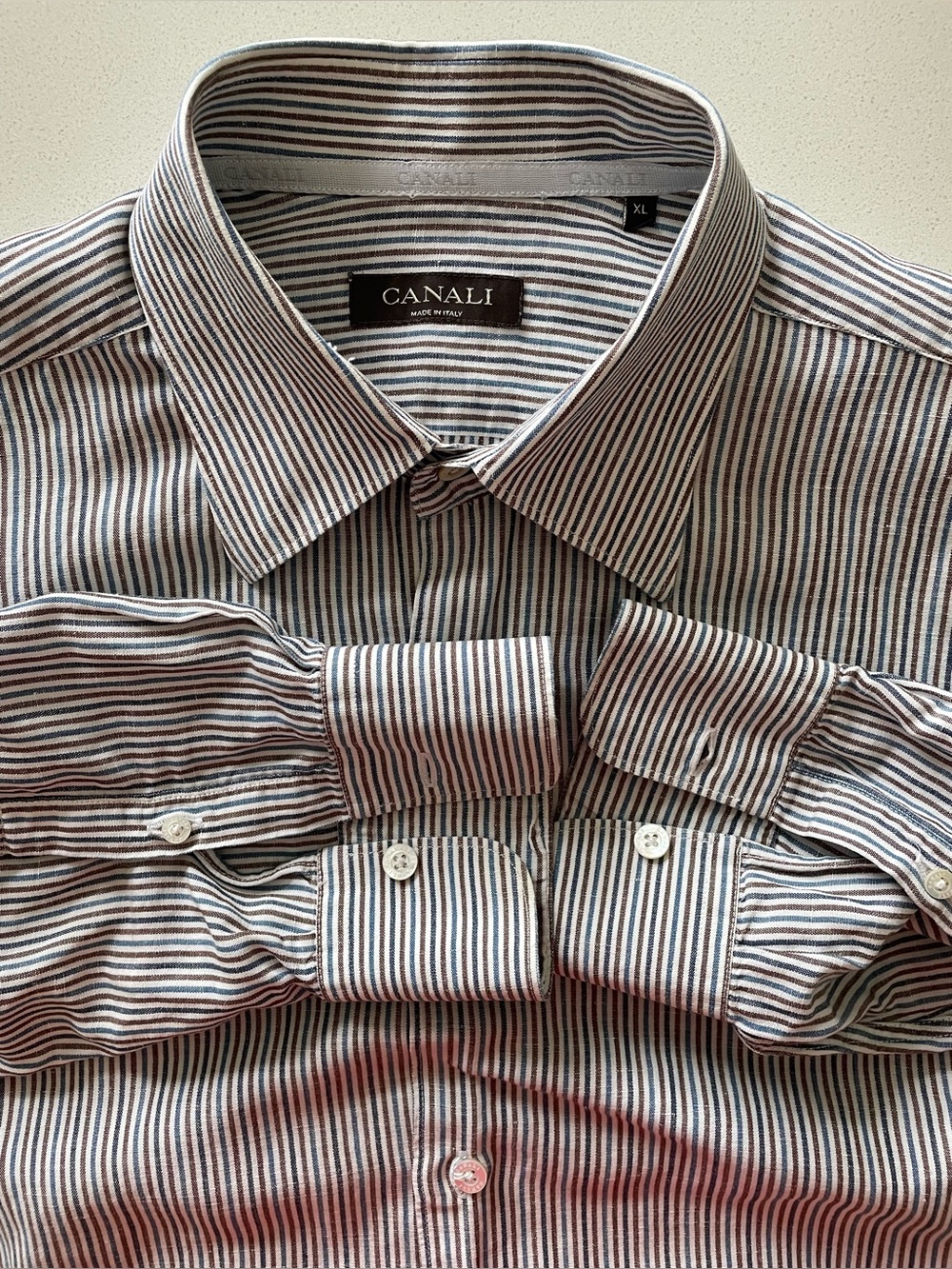 Canali - Linen/ cotton blend dress shirt Size XL
